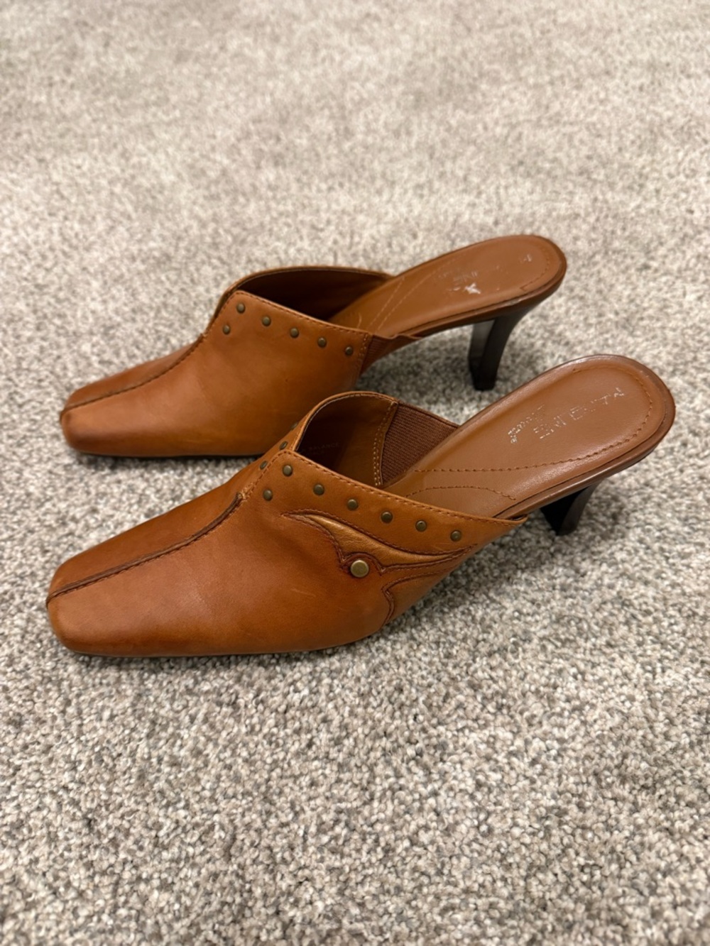 Vintage Madeline Stuart Studded Leather Mules